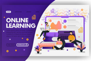 Download Vector of Student Studying with Internet - Internet Collection