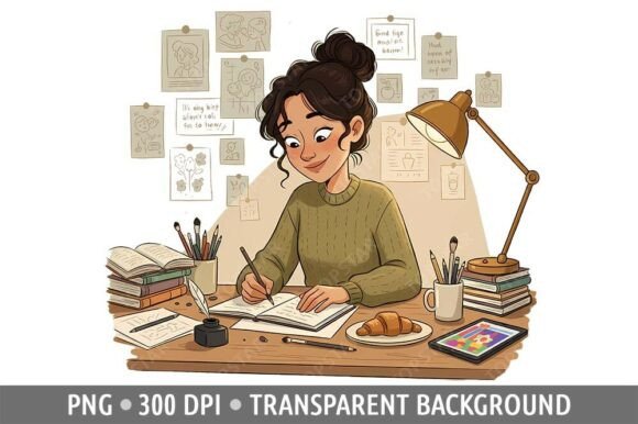 Download Girl Young Woman Doing Homework Clipart - Home Collection
